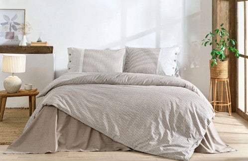 Двоен спален комплект «Natural Line Bej» - 4 части, ранфорс