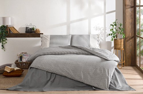 Двоен спален комплект «Natural Line Gri» King size, 4 части, ранфорс