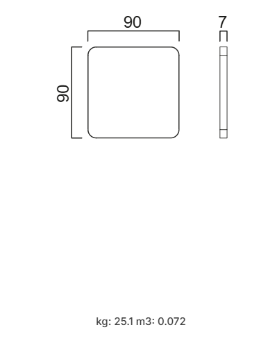 Огледало за скрин «Opal» с размер 90х90х7см