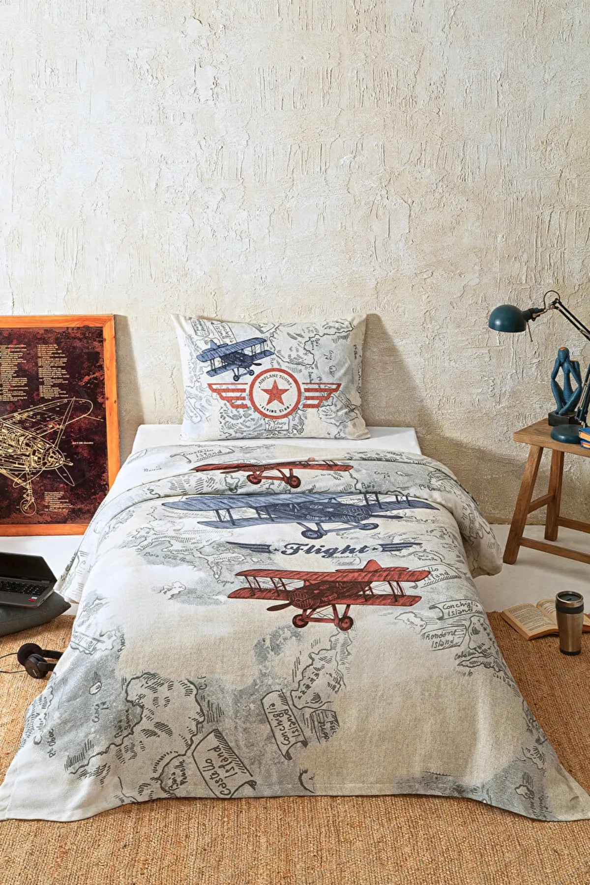 Покривало за легло «Aviones Bej»