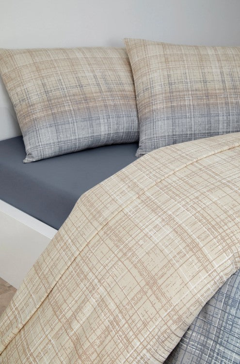 Двоен спален комплект «Floretta Costura Mavi» с пике, 4 части, ранфорс