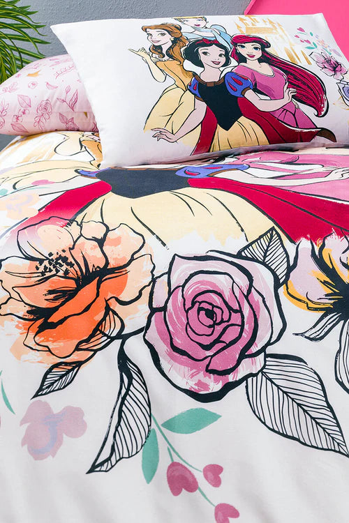 Детски спален комплект «Princess Rose» с пике, 3 части, памук, ранфорс, чаршаф с ластик