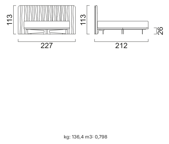 Тапицирано легло «Pado» модерно легло с табла, с включена подматрачна рамка