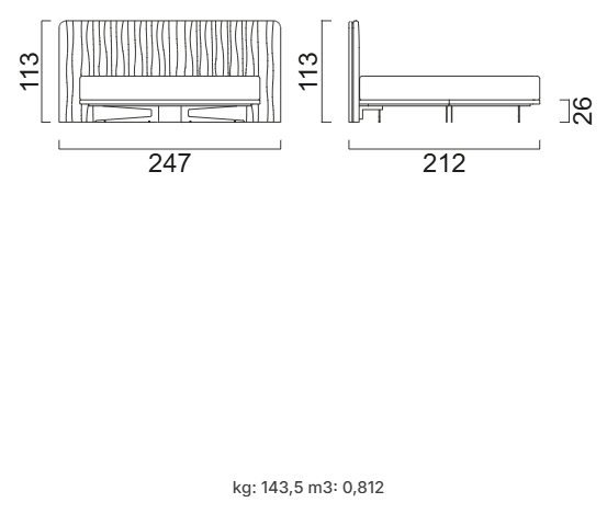 Тапицирано легло «Pado» модерно легло с табла, с включена подматрачна рамка