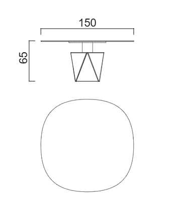 Трапезна маса «Pentagon» + керамичен плот, размер 150х65х150см