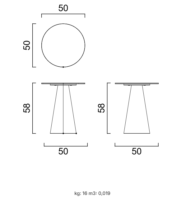 Помощна маса «Perla Conic» - с керамика