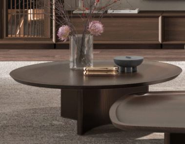 Холна маса «Riva Round» с естествен фурнир, размер 100х33х100см