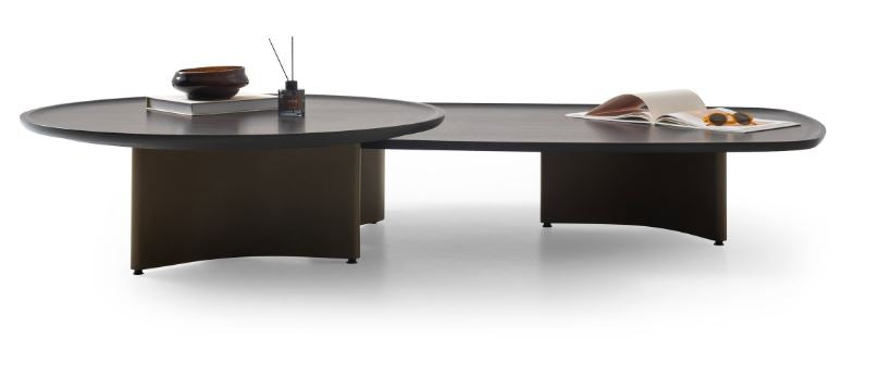 Холна маса «Riva Round» с естествен фурнир, размер 100х33х100см