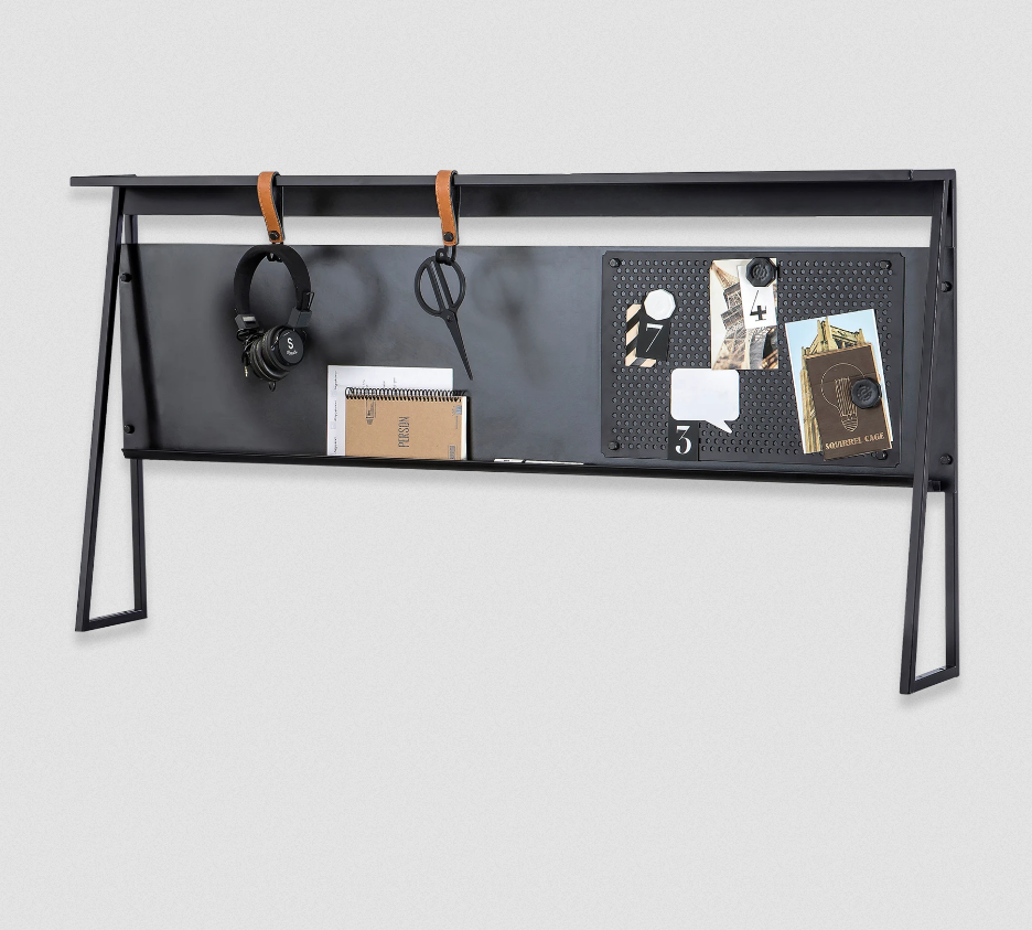 Надстройка за бюро «Dark Metal» + органайзери, размер 134х66х16см