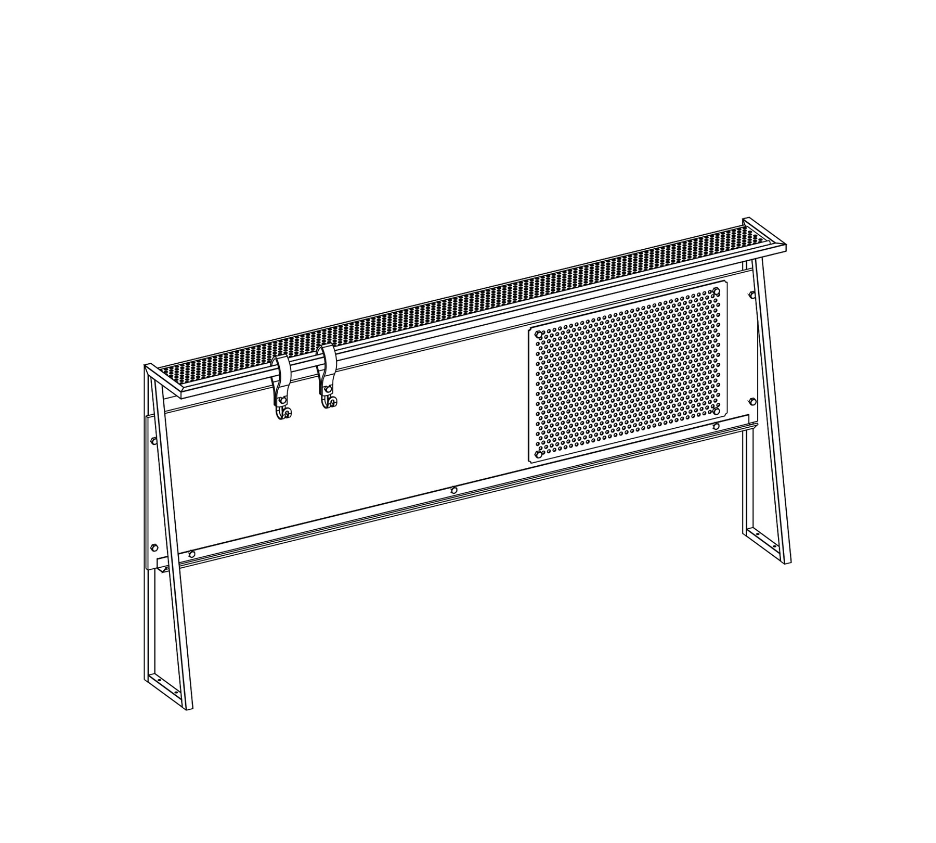 Надстройка за бюро «Dark Metal» + органайзери, размер 134х66х16см