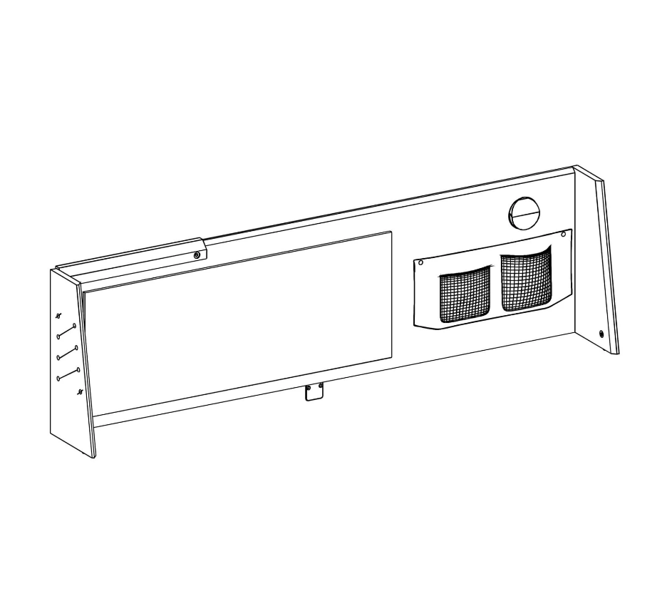 Надстройка за бюро «Trio» + USB зарядна станция, размер 138х40х21см