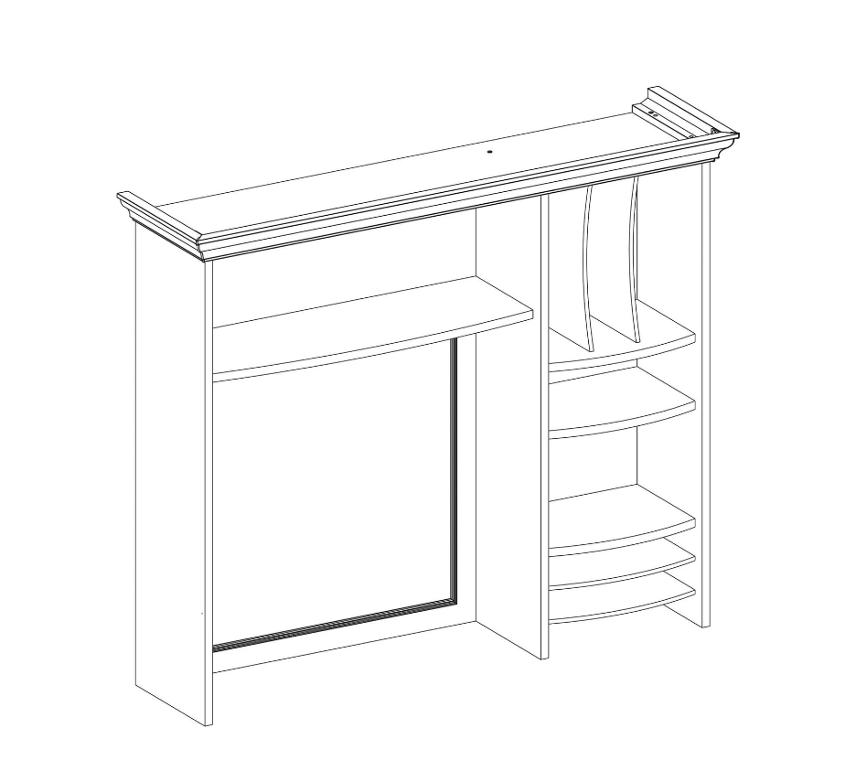 Надстройка за бюро «Romantica» - размер 112х94х29см