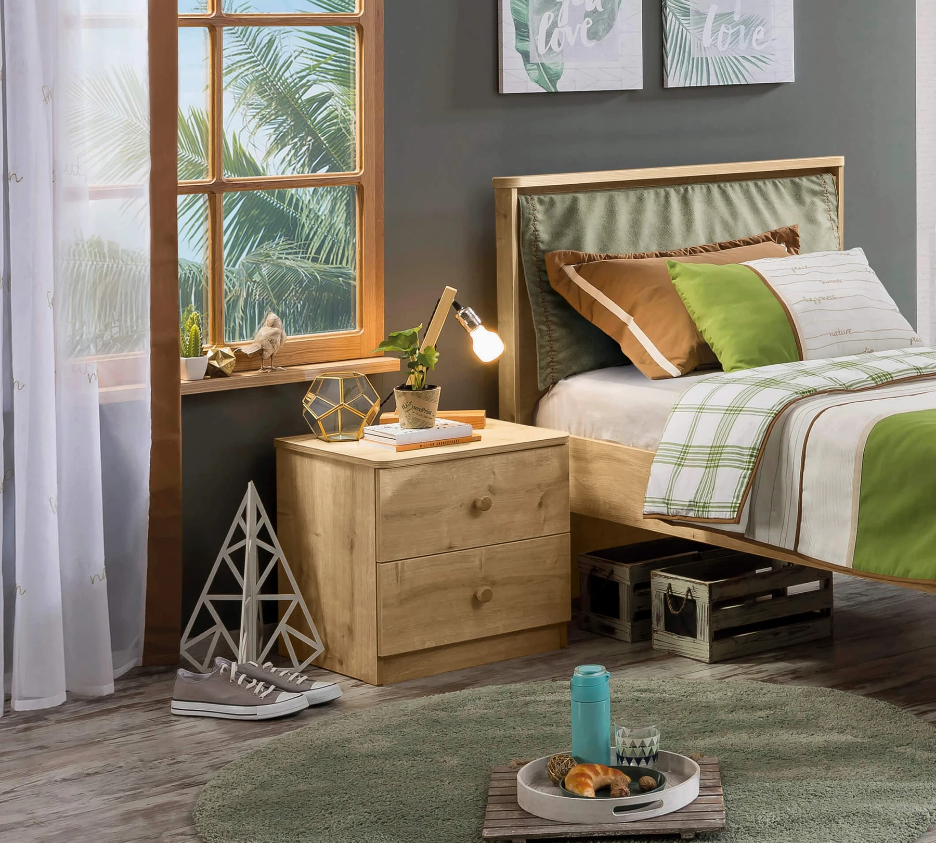 Нощно шкафче «Mocha» + две чекмеджета, размер 49х46х42см