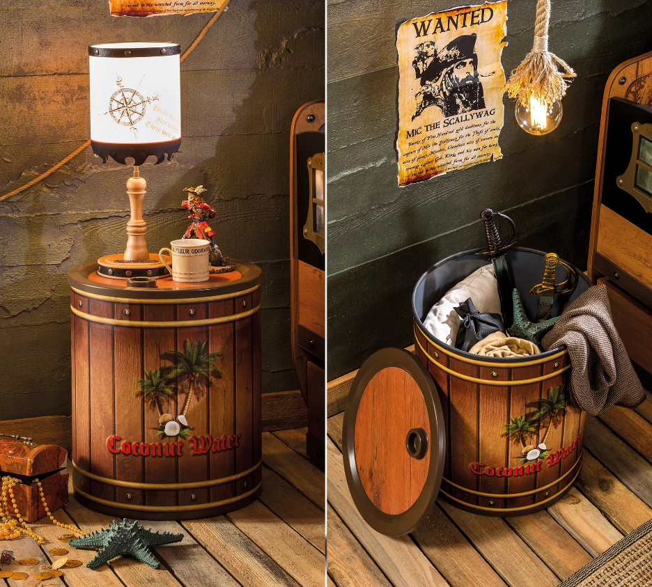 Нощно шкафче «Pirate Gallon» с място за съхранение, размер 41х49х41см