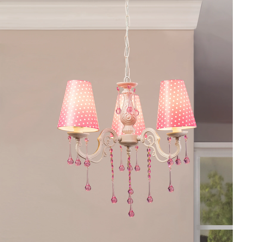 Висяща лампа за таван «Dotty» цвят розов