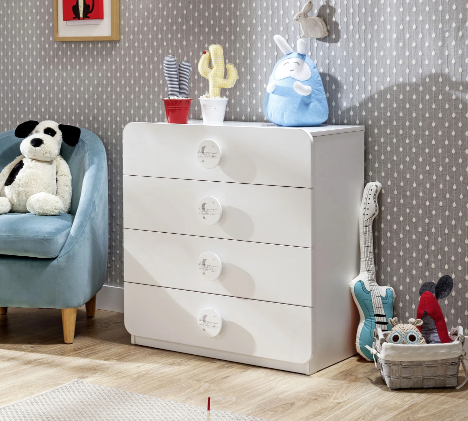 Скрин «Baby Cotton Sl» с четири чекмеджета, размер 77х80х40см