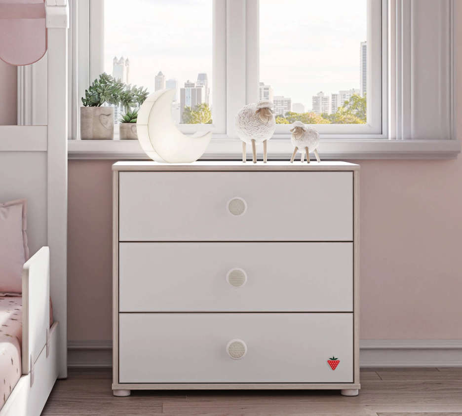 Скрин «Montes White» с три чекмеджета, размер 72х67х47см