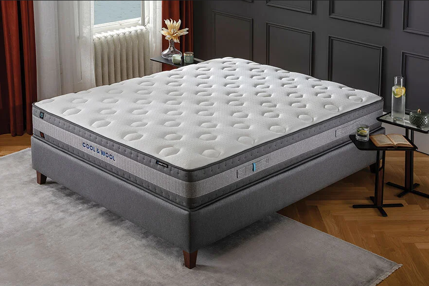 Матрак «Cool & Wool» с лятна и зимна страна, с технология Copper Cool, с покет пружинна система, 28 см