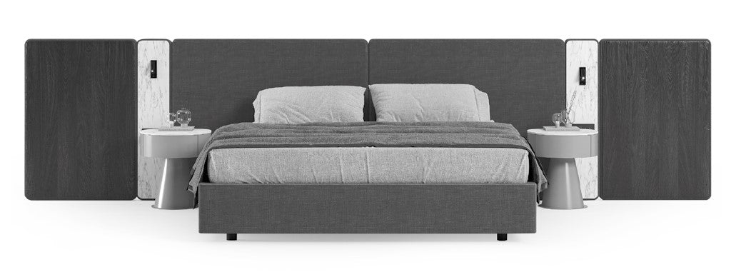 Модулна тапицирана табла за легло «Alfa» с осветление