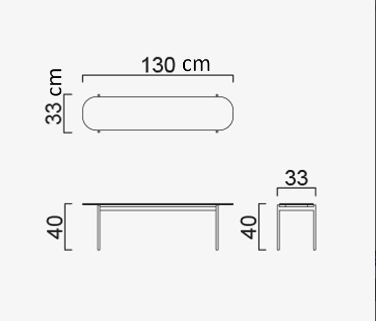 Холна маса «Pandora Slim» с керамичен плот, размер 130х40х33см