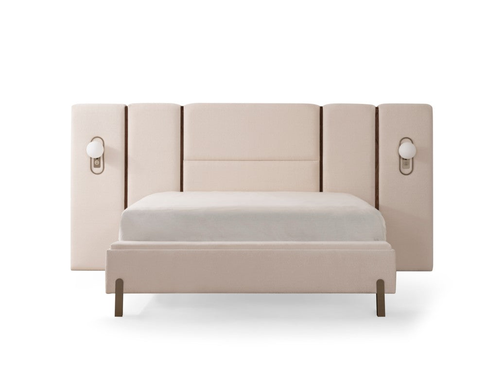 Тапицирано легло «Bagdat» + табла с осветление - с място за съхранение, повдигащ механизъм