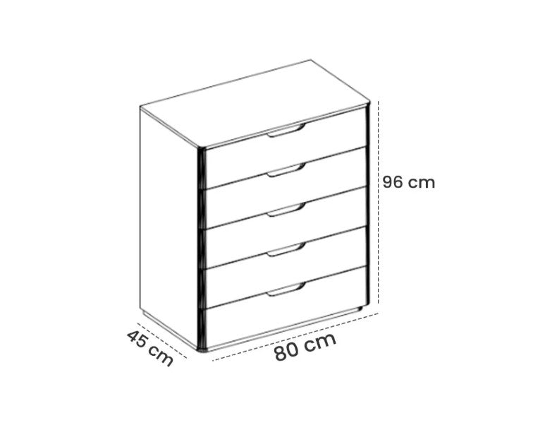 Скрин «Bagdat» с пет чекмеджета, размер 80х96х46см