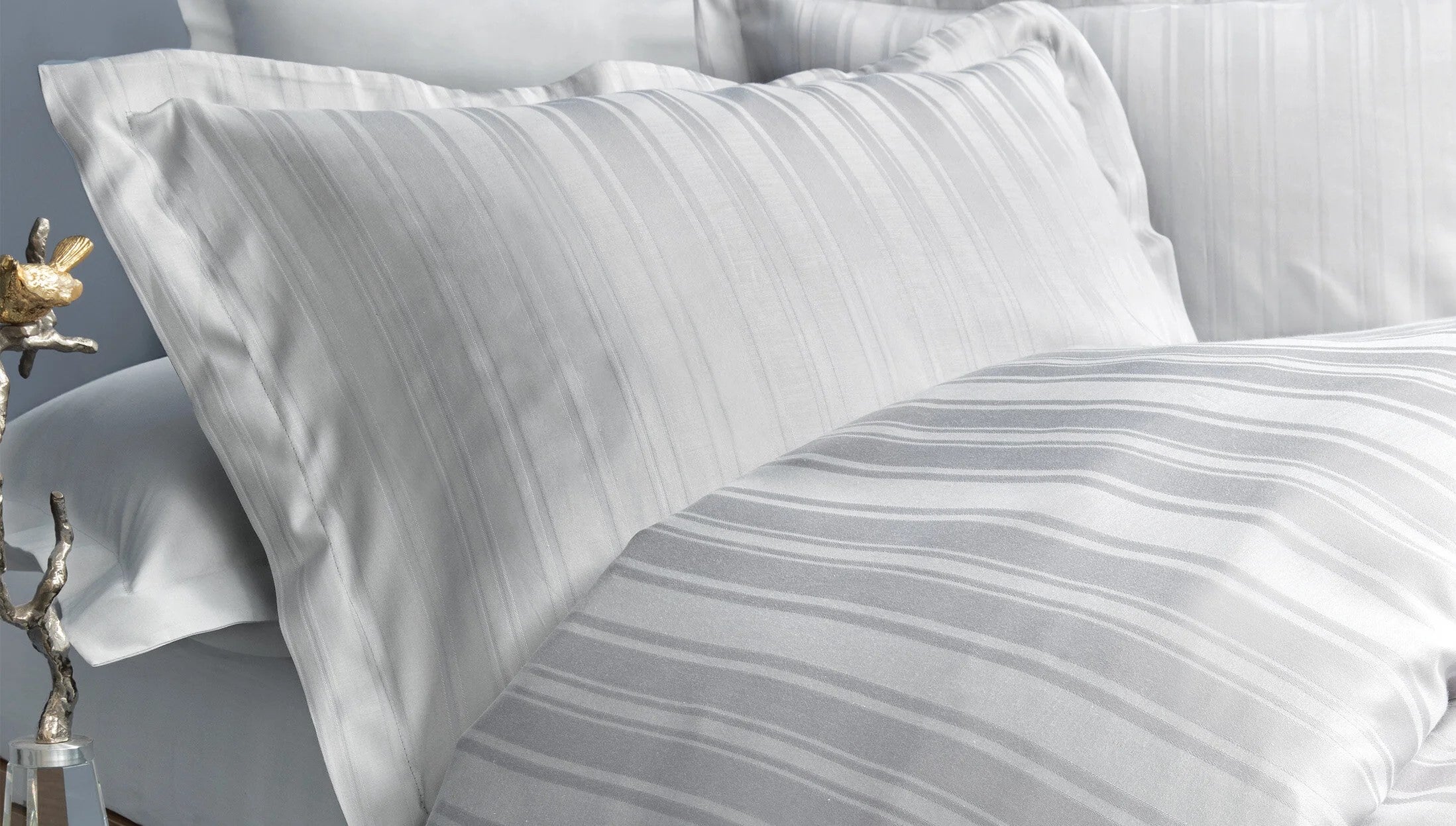 Двоен спален комплект «Shelly Grey» - King size, 4 части, памучен сатен, бамбук