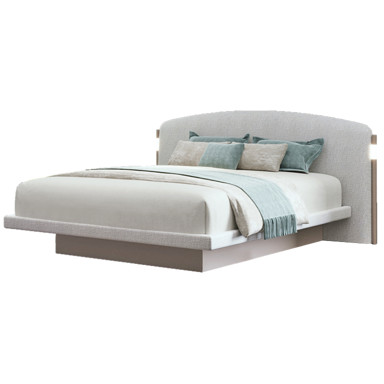 Тапицирано легло с осветление «Kasmir» с място за съхранение, повдигащ механизъм