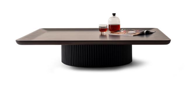 Холна маса «Solid Big» с естествен фурнир, размер 120х25х120см