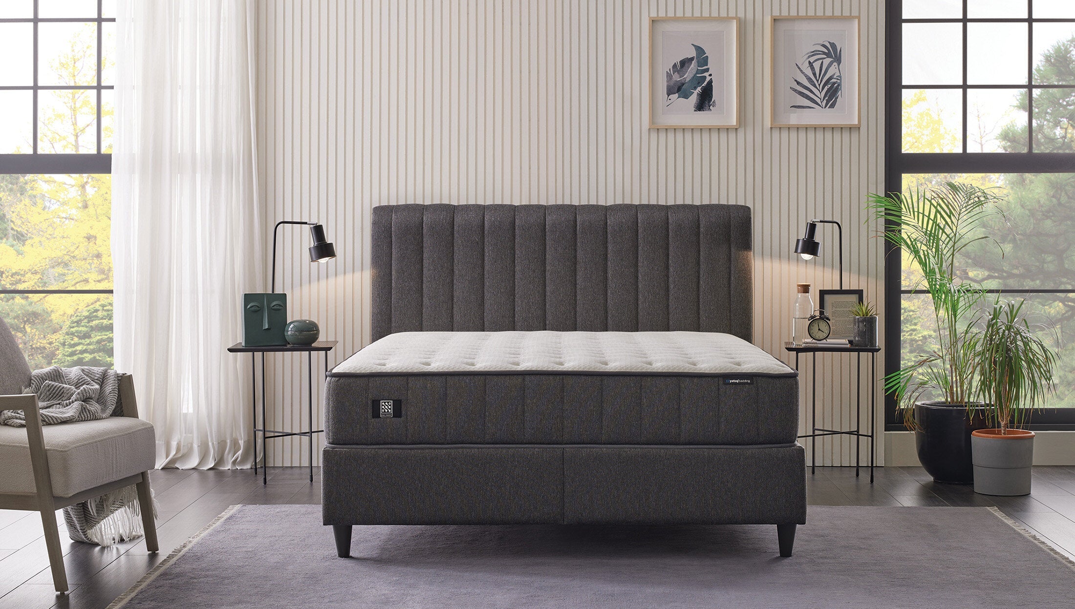 Тапицирано легло «Lento» + Матрак «Ionic Energy Pro» + табла «Somni» с място за съхранение, матрак с вълна Woolmark, с технология Oxyon