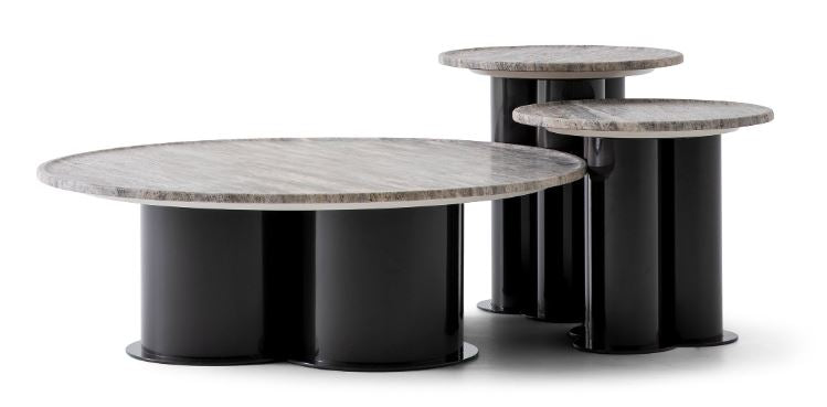 Холна маса «Trio» с травертин, размер 103х31х103см