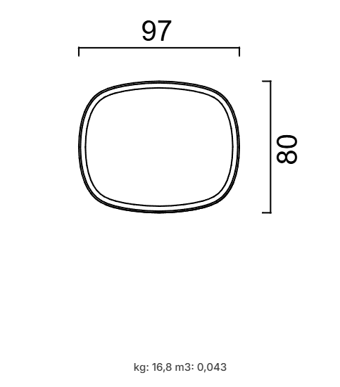Огледало за скрин «Tulsa Black» с размер 97х80х3см