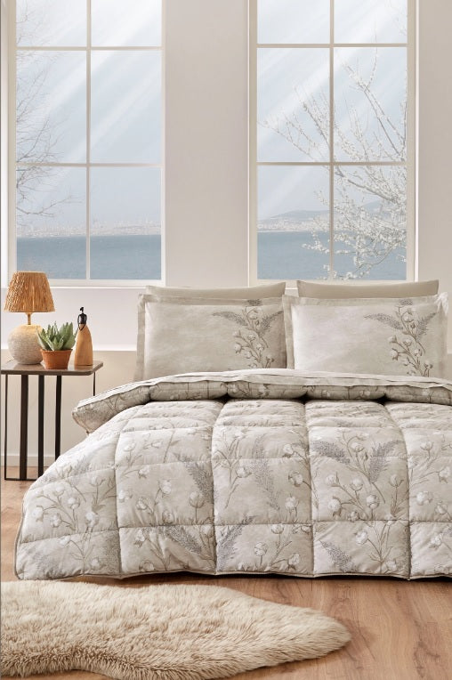 Единичен спален комплект «Algodon» с олекотена завивка, 4 части, памук ранфорс