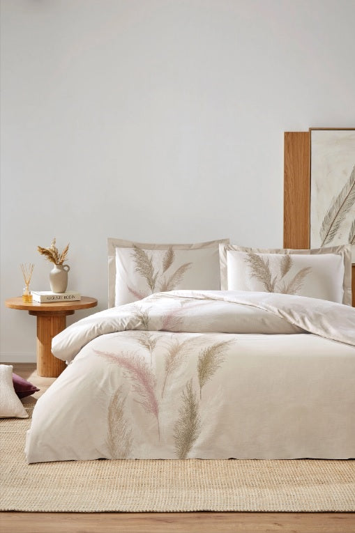 Двоен спален комплект «Miscanthus» - 4 части, памук ранфорс