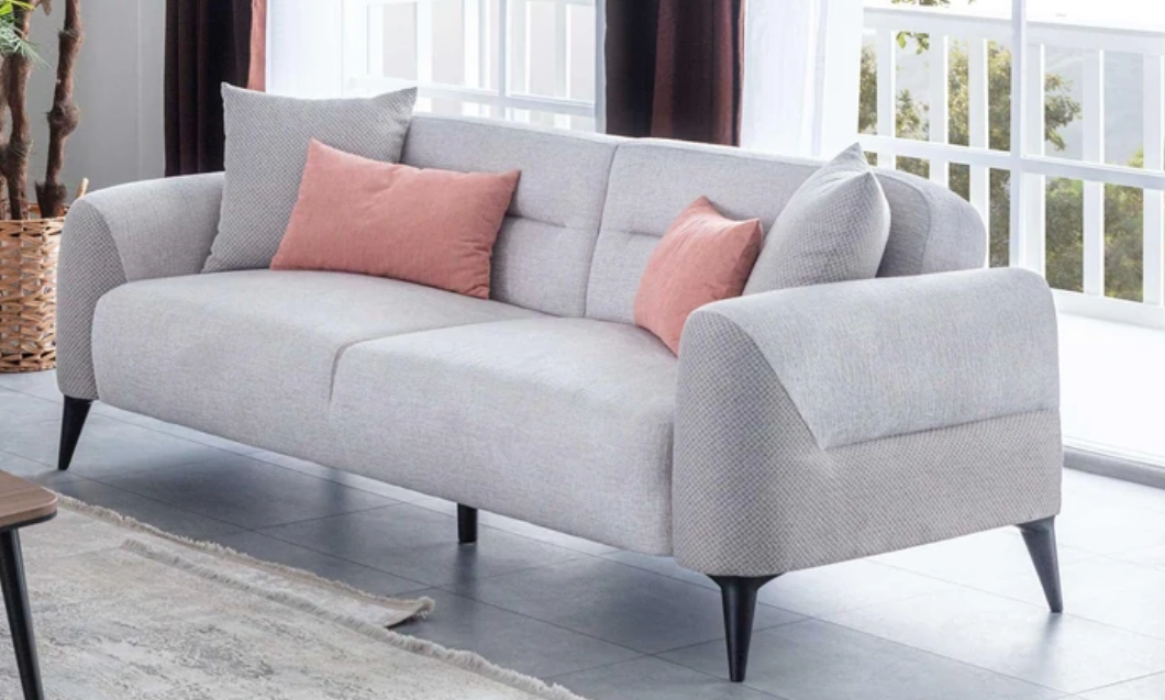 Триместен диван «Vega» + 2 декоративни шъзглавници, ширина 224см