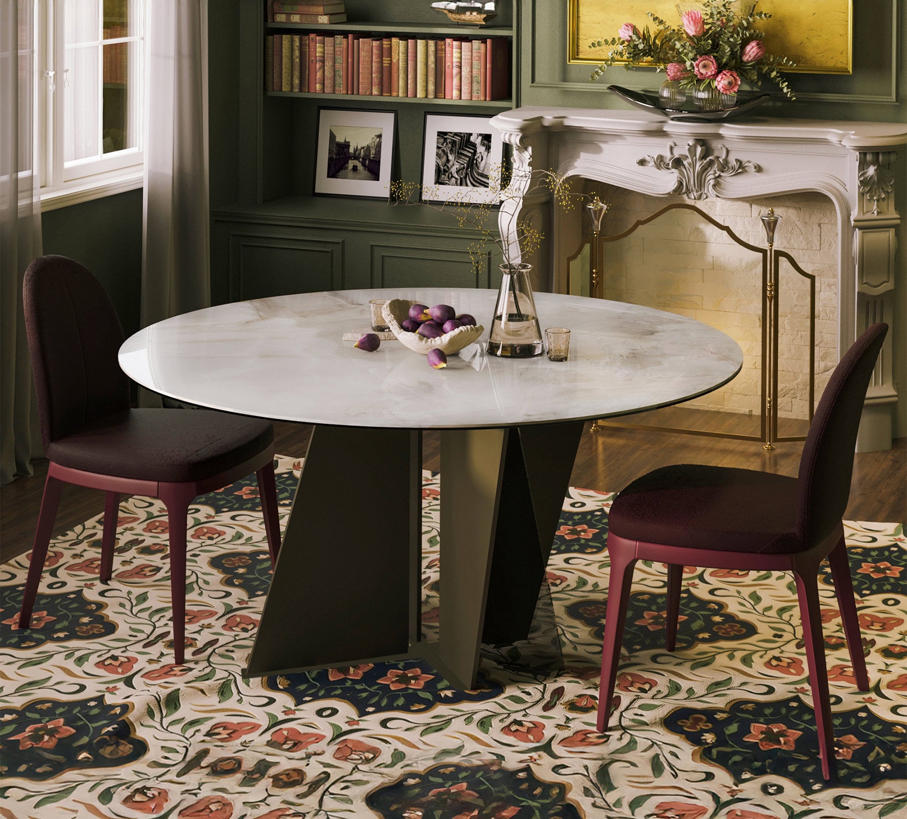 Трапезна маса «Vera» + керамичен плот, размер 150х75х150см