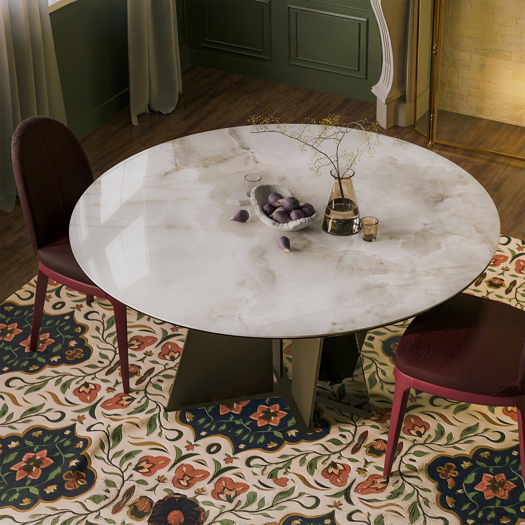 Трапезна маса «Vera» + керамичен плот, размер 150х75х150см