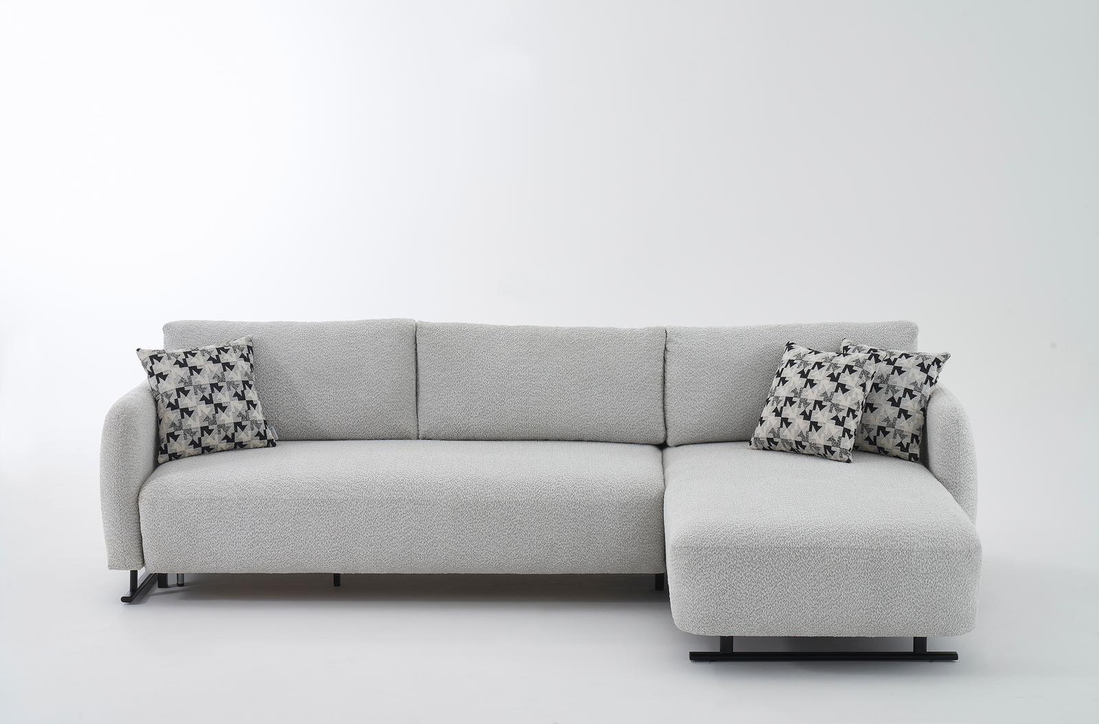 Ъглов разтегателен диван «Arda» + четири декоративни възглавници, ширина 250 или 280см