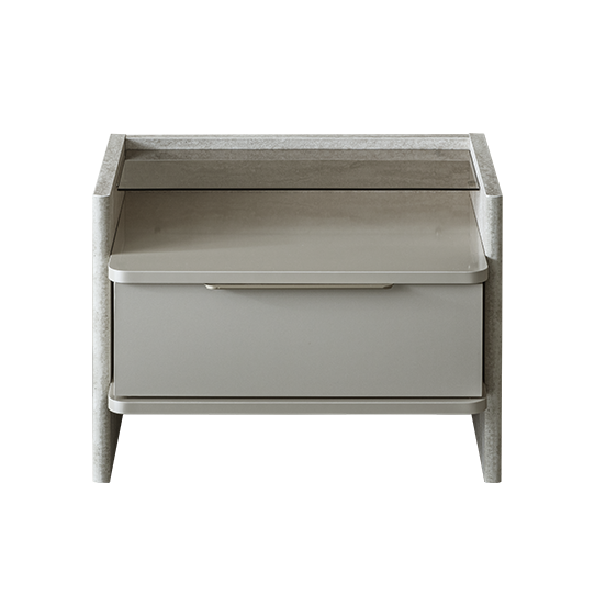 Нощно шкафче «Point» + чекмедже и стъклен рафт, размер 60х44х46см