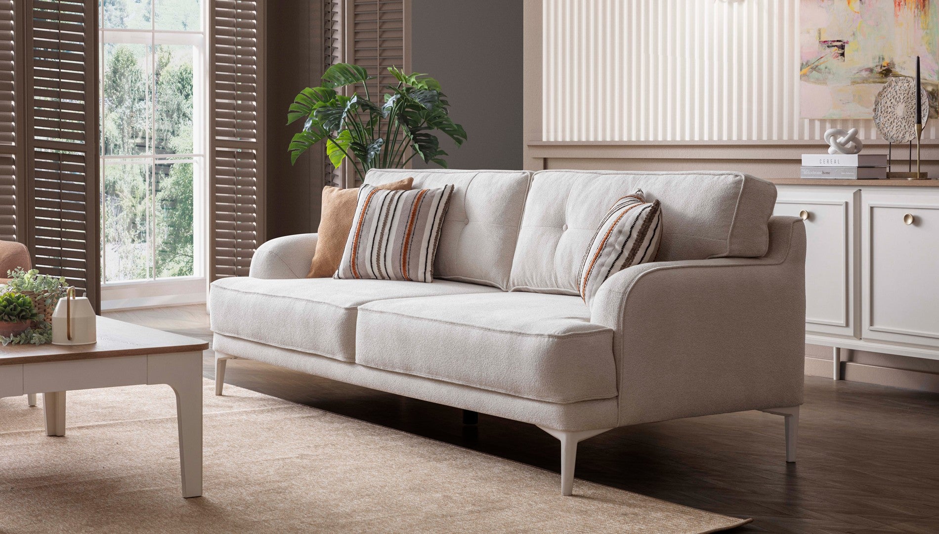 Триместен разтегателен диван «Modern country» + 2 декоративни възглавници, ширина 234см