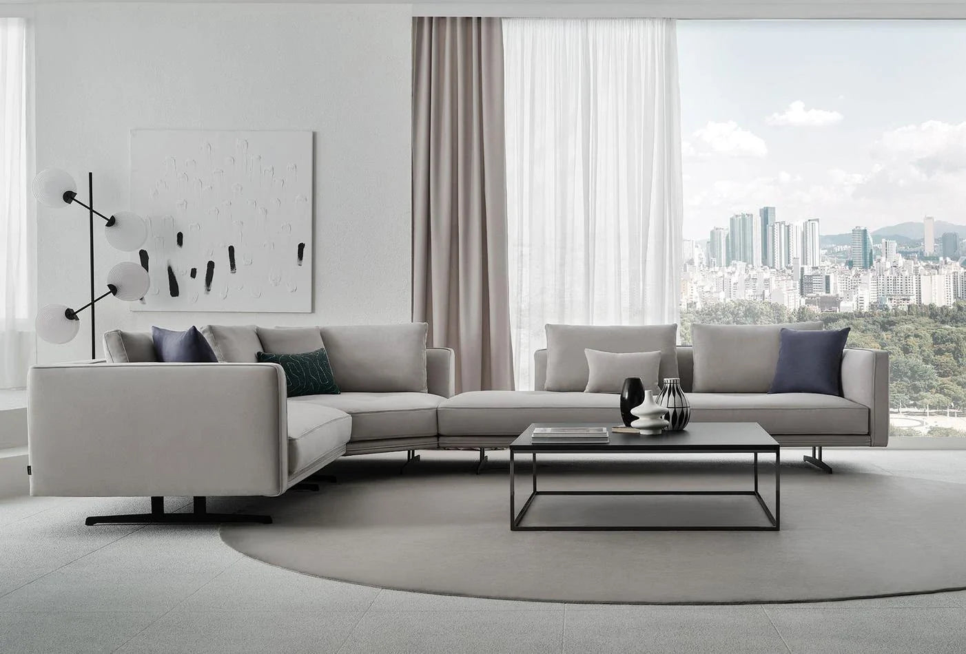 Триместен модул за модулен диван «Dakar» с подлакътник