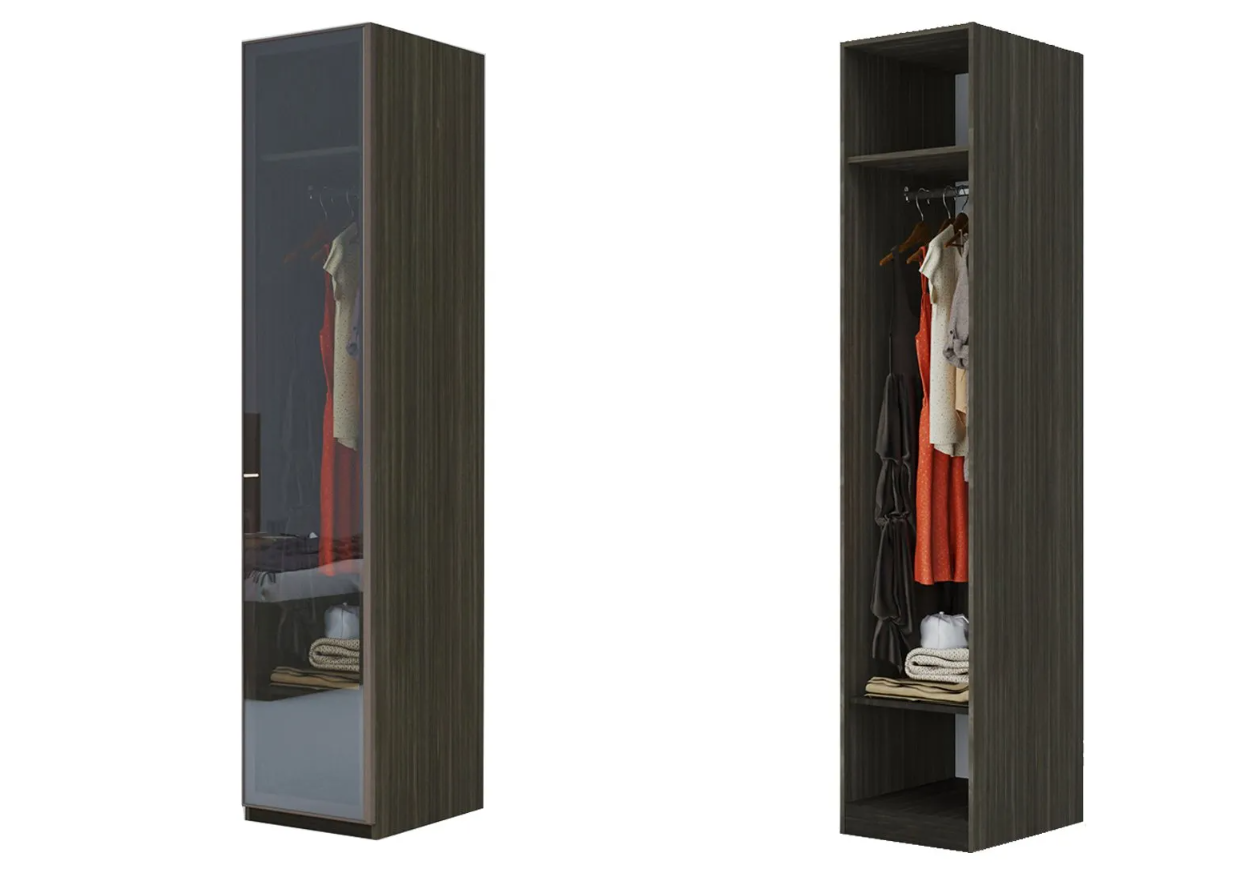 Модулен гардероб «Adessa» - 4 модула, с осветление, стъклени врати