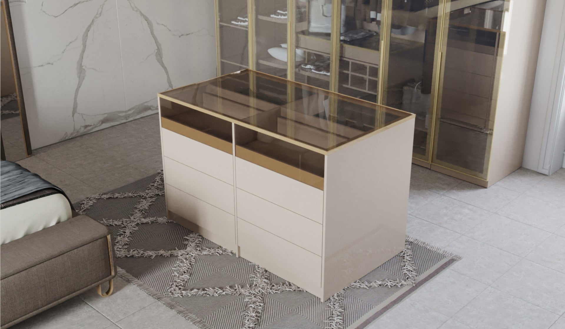 Скрин «Kapadokya» с пет чекмеджета, размер 80х112х45см