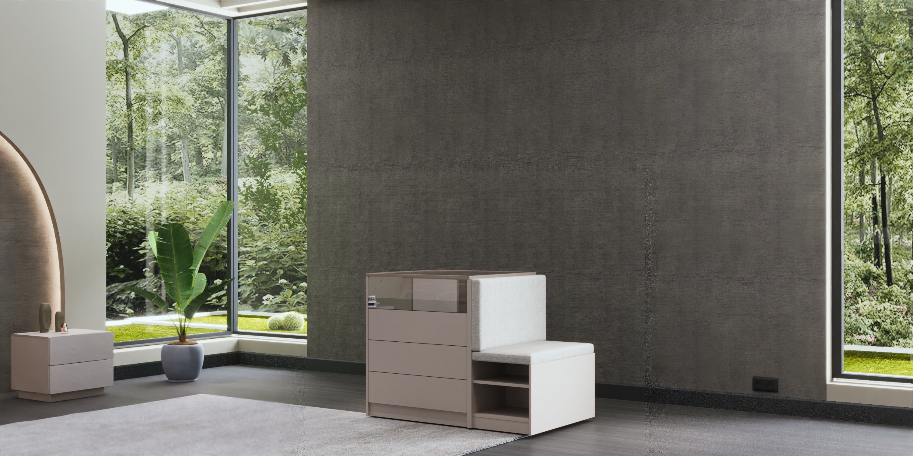 Островен модул за модулен гардероб «Kasmir» + чекмеджета и органайзери, размер 80х92х80см