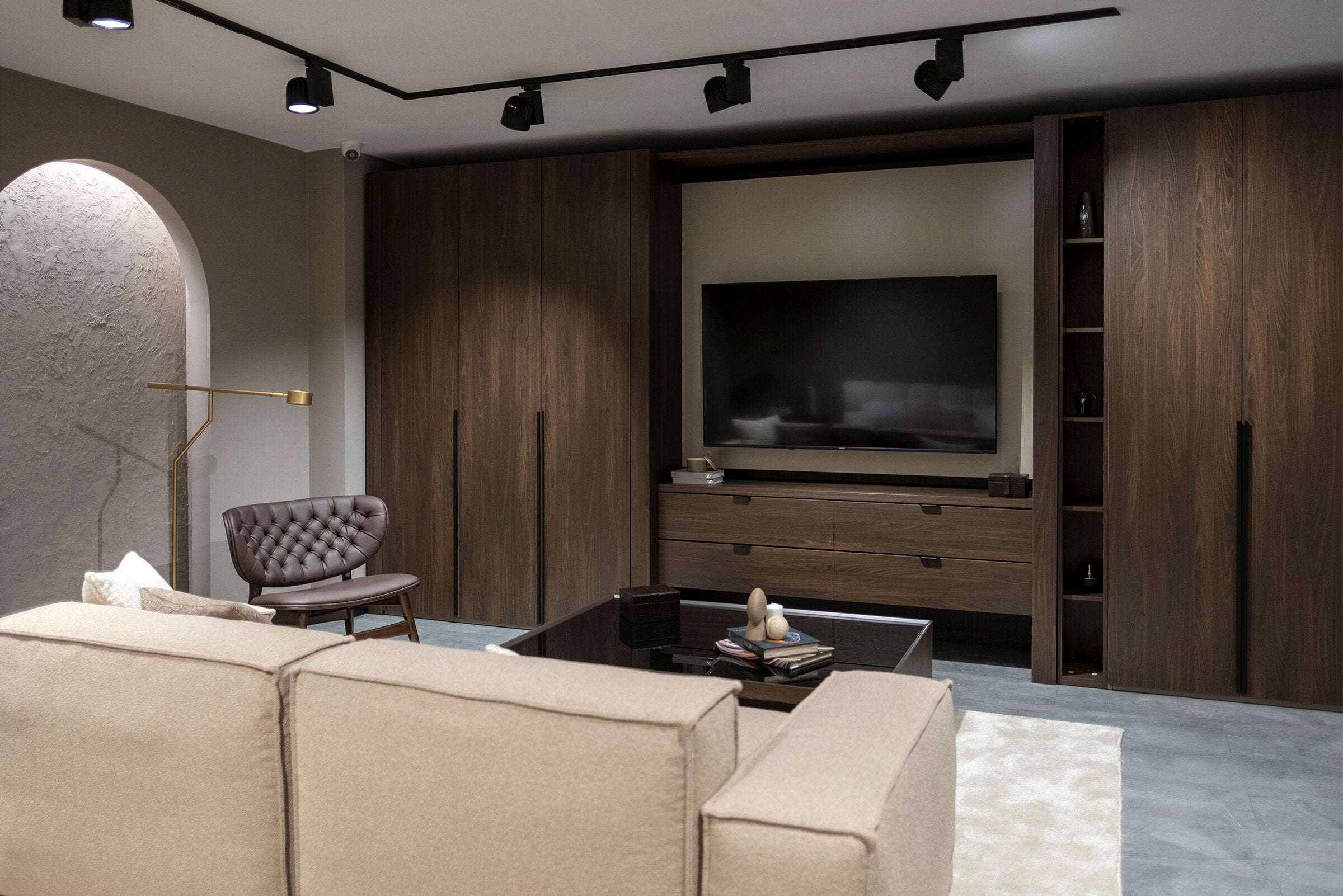 ТВ модул за гардероб «Alfa» с чекмеджета, ширина 200см