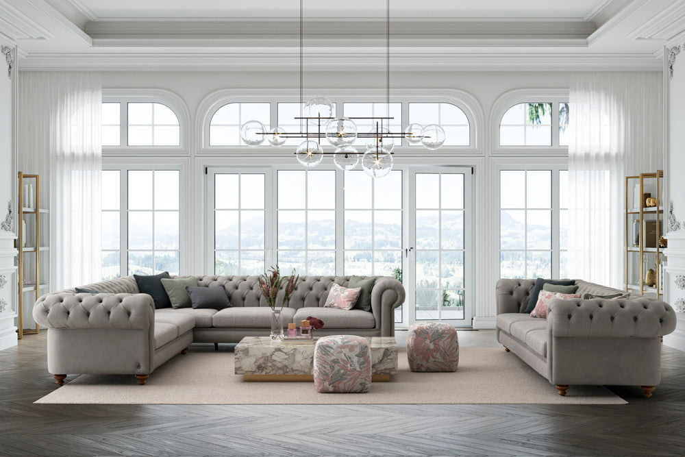 Ъглов диван «Aspendos» - Опция 14, с шест декоративни възглавници, ширина 320см