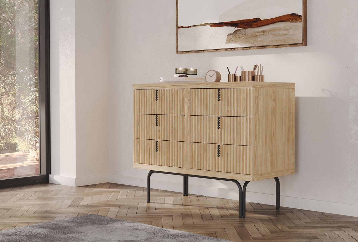 Скрин «Austin Oak» с шест чекмеджета, размер 103х81х48см