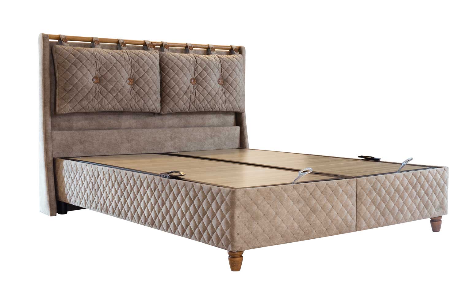 Тапицирана основа за легло «Bamboo Sleep» с място за съхранение, повдигащ механизъм, система за безшумно затваряне