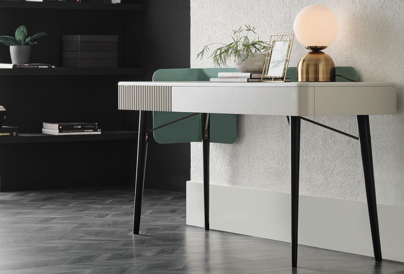 Тоалетка «Dublino» + чекмедже с органайзери, с фрезовани детайли, размер 160х83х50см