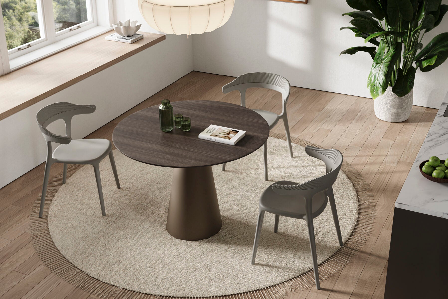 Трапезна маса «Bella» с керамичен плот, естествен фурнир